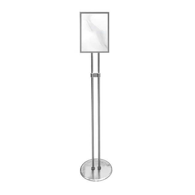 Olmecs Poster Stand Silver With Dual Pole & Aluminium Snap Frame A4 image