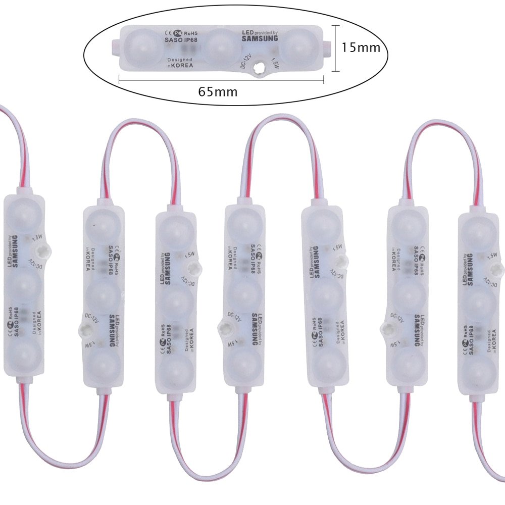 DC12V Samsung Chip LED Module Light 3LEDs 1.2W image